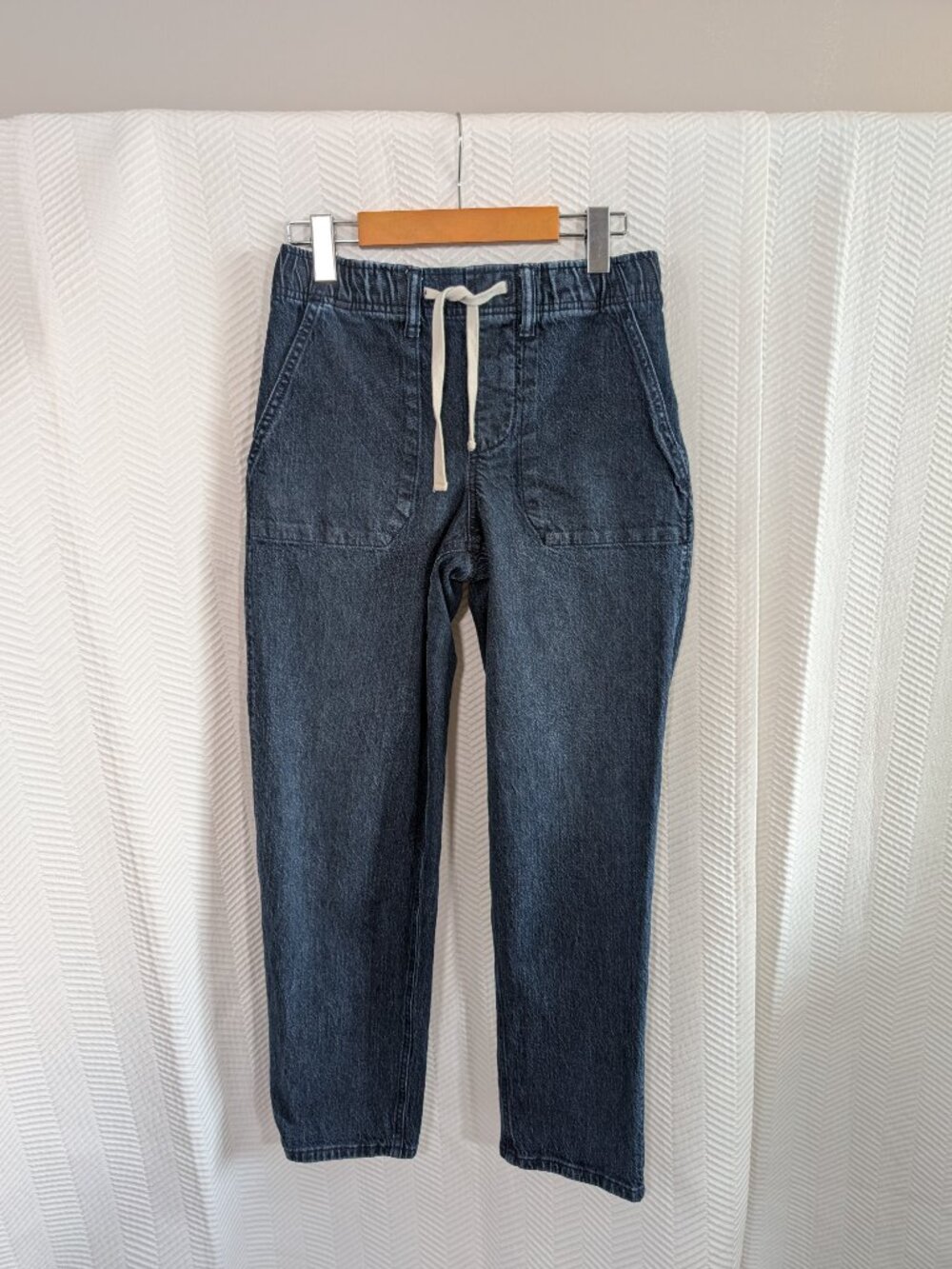Buffalo David Bitton Womens Drawstring Jeans Blue Elastic Waist Pull On Denim XS